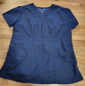 Navy blue scrub top - possible maternity